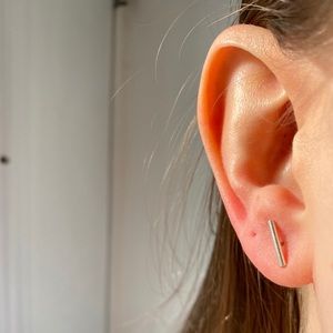 Sterling silver bar stud earrings